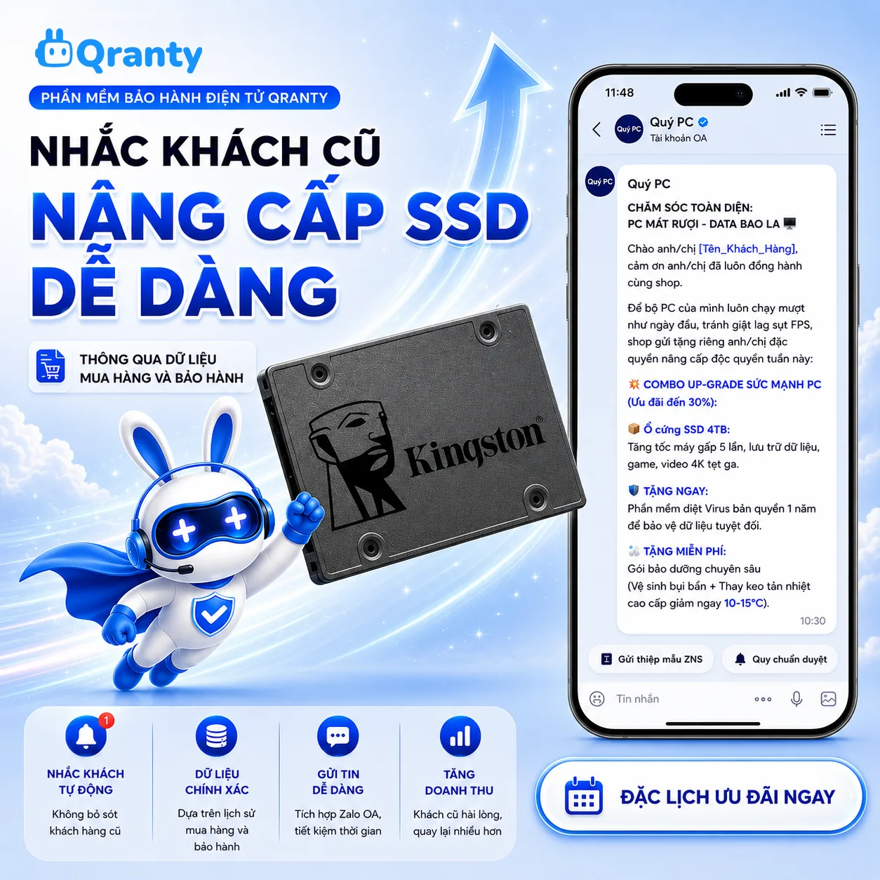 Chủ cửa hàng điện thoại xem bảng phân nhóm khách theo hạn bảo hành để giữ chân khách hàng cũ