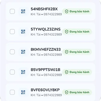 Biểu đồ số phiếu bảo hành đã kích hoạt qua Qranty