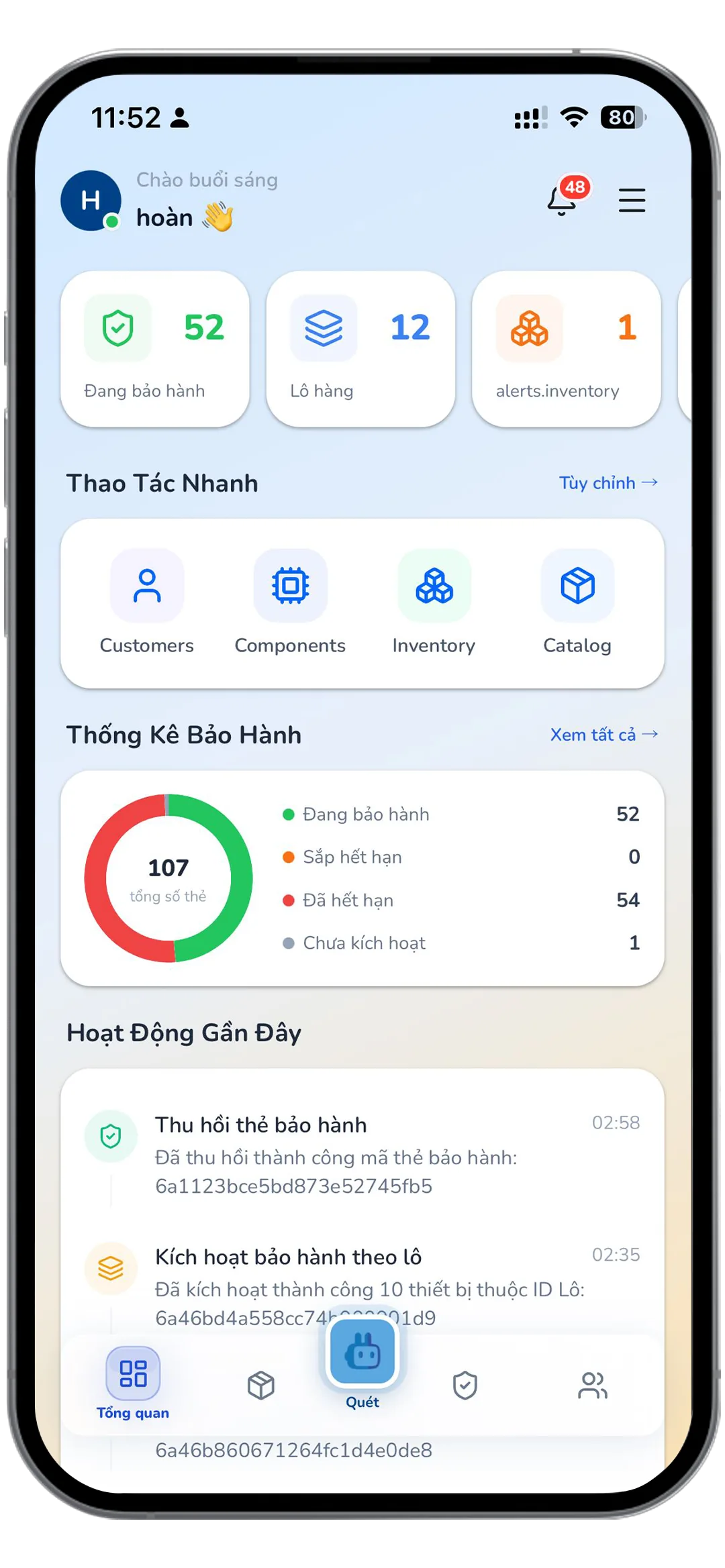 Báo cáo tài chính cửa hàng xem trên điện thoại